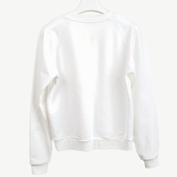 Balmain White Oversized Printed Logo Long Sleeve Sweatshirt - Picture 3 of 11